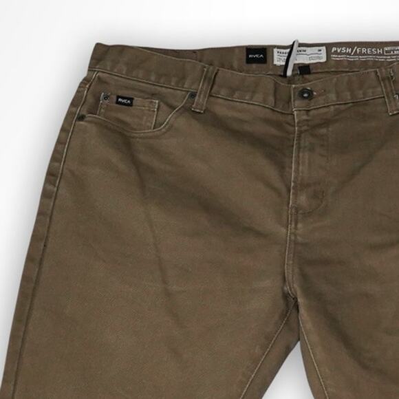 RVCA The Regulars Brown Moisture Wicking Denim Jeans 38x33 - Picture 5 of 6